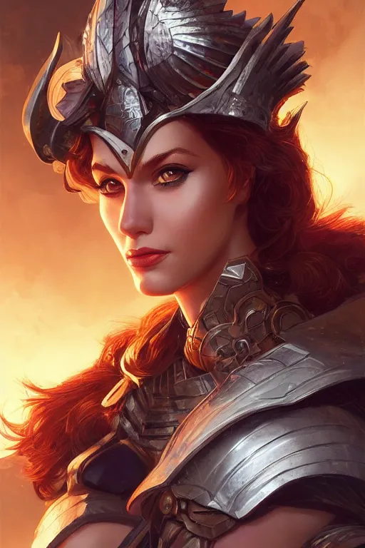 Image similar to amazon valkyrie athena, d & d, fantasy, portrait, highly detailed, headshot, digital painting, trending on artstation, concept art, sharp focus, illustration, art by artgerm and greg rutkowski and magali villeneuve