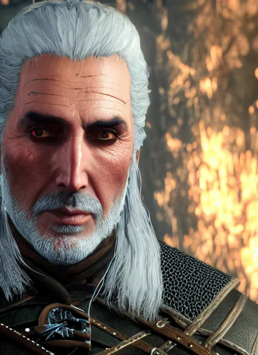 Prompt: Christopher Lee in The Witcher 3, gameplay, 8k, HD