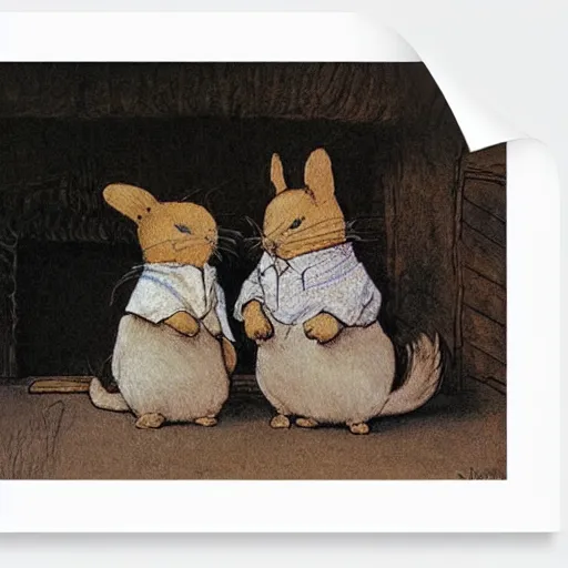 Image similar to portrait of xalvin and hobbs, detailed, by beatrix potter