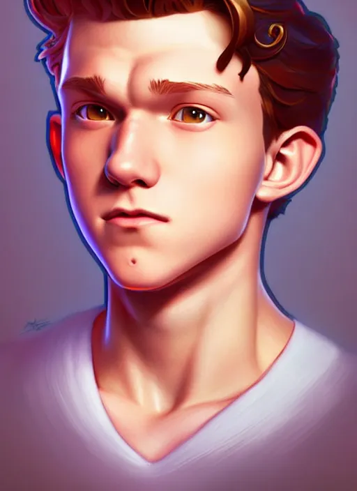 Prompt: cute sailor tom holland, natural lighting, path traced, highly detailed, high quality, digital painting, by don bluth and ross tran and studio ghibli and alphonse mucha, artgerm