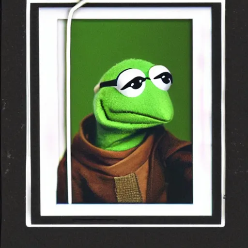 Kermit the frog as Obi Wan, lightsaber lighting, Stable Diffusion