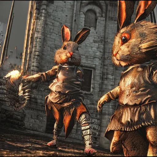 Image similar to a rabbit in the video game Dark Souls 3