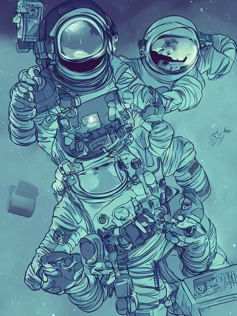 Image similar to astronaut glowing in the dark by disney concept artists, blunt borders, rule of thirds