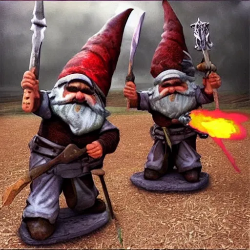 Prompt: “ axe wielding demonic gnomes ”