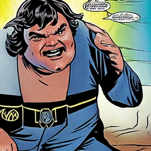 Image similar to jack black as a character in star trek tos, comicbook