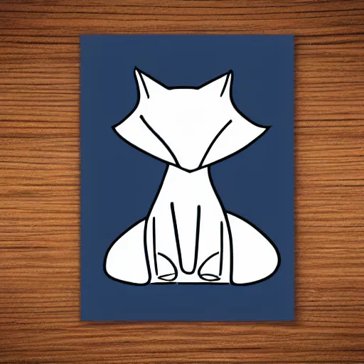 Prompt: fox meditating line art, graphic design