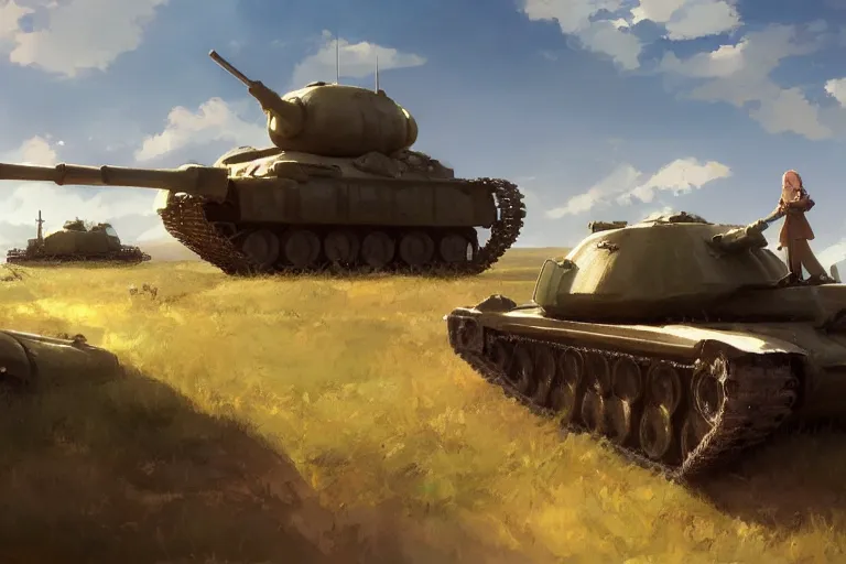 Prompt: concept art of a church combined with a tank in an open field, key visual, ambient lighting, highly detailed, digital painting, artstation, concept art, sharp focus, by makoto shinkai and akihiko yoshida and greg manchess