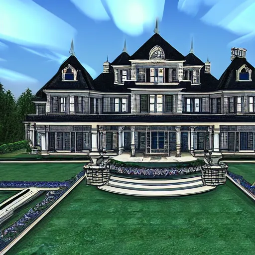 Prompt: a blueprint of a mansion