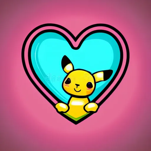 Image similar to portrait of a heart pika, art by ori toor, sticker, colorful, illustration, highly detailed, simple, smooth and clean vector curves, no jagged lines, vector art, smooth