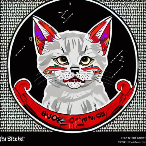 Image similar to Blood thirsty emperor of the world kitten, sticker, highly detailed, colorful, illustration, drama, smooth and clean vector curves, no jagged lines, vector art, smooth