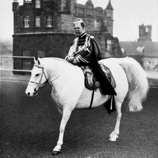 Image similar to queen elizabeth ii, riding a horse, at edinburgh