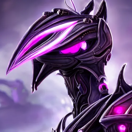 Image similar to highly detailed exquisite fanart, of a beautiful female warframe, but as an anthropomorphic robot dragon with glowing purple eyes, shiny silver armor with fuchsia accents, engraved, elegant pose, close-up shot, full shot, epic cinematic shot, sharp claws for hands, professional digital art, high end digital art, singular, realistic, DeviantArt, artstation, Furaffinity, 8k HD render