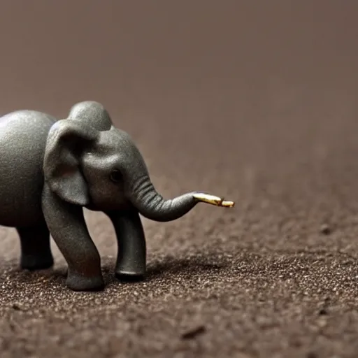 Prompt: a really tiny elephant next to an ant