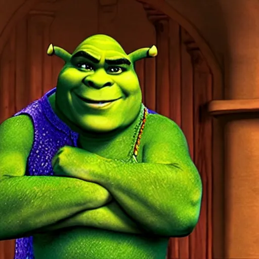 Prompt: a still from dreamworks shrek 2 0 0 1, shrek is angry about his taxes