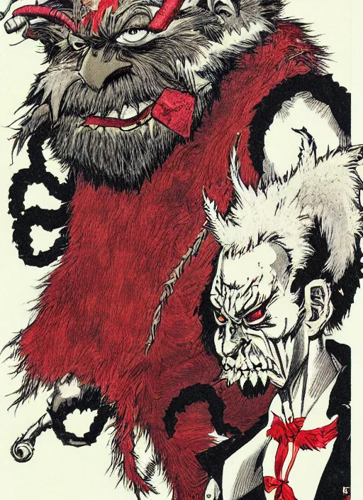 Prompt: krampus portrait by katsuhiru otomo