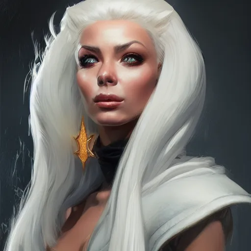 Image similar to isabelledeltore, d & d, fantasy, portrait, highly detailed, digital painting, trending on artstation, concept art, sharp focus, illustration, art by artgerm and greg rutkowski and magali villeneuve