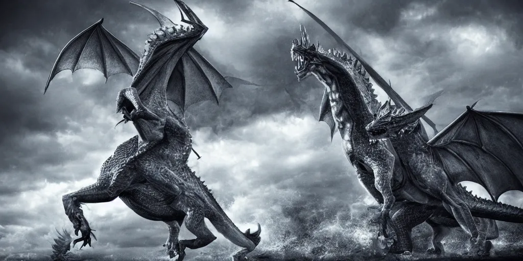 Image similar to Vladimir Putin riding a dragon photorealism, clear photography