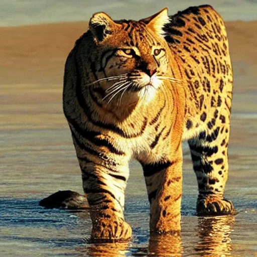 Image similar to “big cat by sea”