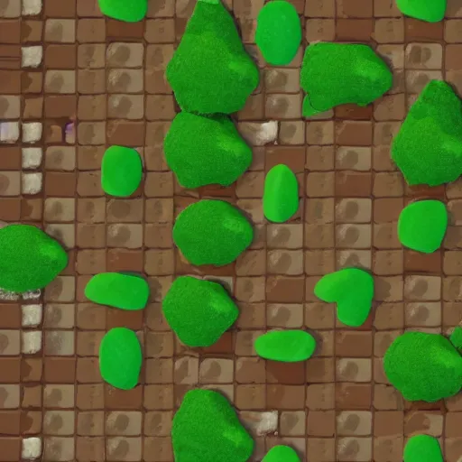 Prompt: tileable brown dirt texture, rocks and moss, from a gorgeous indie platform game