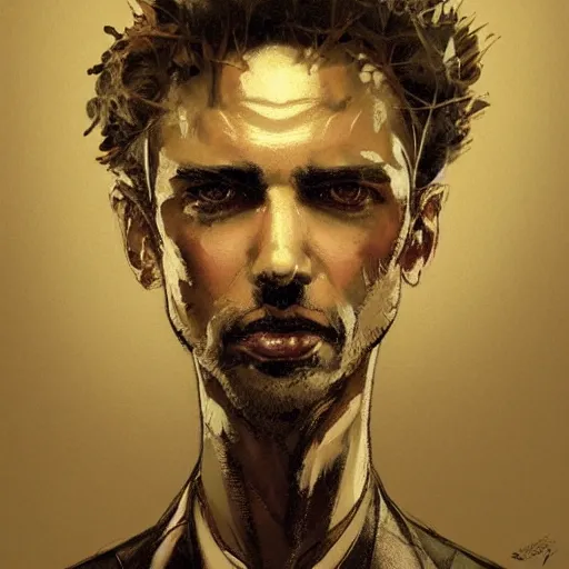 Prompt: bust portrait of a well - dressed mushroom man with a mushroom instead of a head, dramatic lighting, illustration by greg rutkowski, yoji shinkawa, 4 k, digital art, concept art, trending on artstation