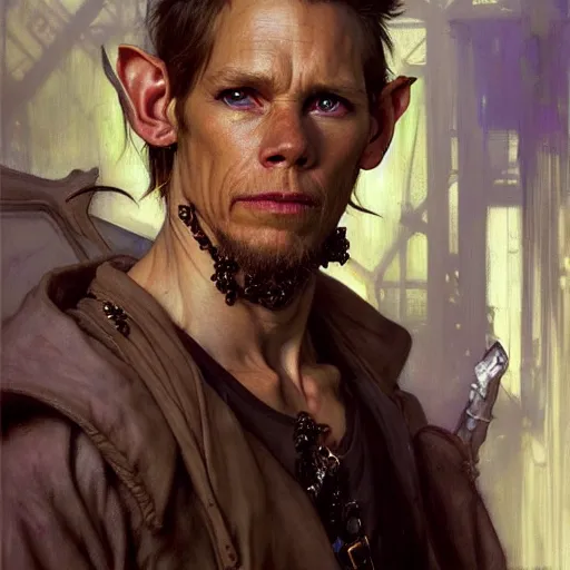 Prompt: highly detailed portrait of a poor thief in the form of a beautiful male elf, d & d. art by donato giancola, eugene delacroix, ruan jia, carl larsson, peter mohrbacher. trending on artstation, intricate details, energetic composition, concept art, illustration, elegant art, global illuminaition, face of kevin bacon