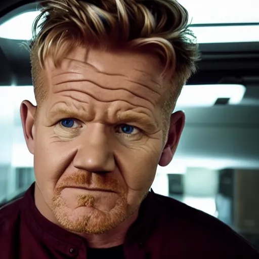 Prompt: A Movie Still of Gordon Ramsay As Walter White, 8k, exquisite detail, HD, Photorealistic lighting