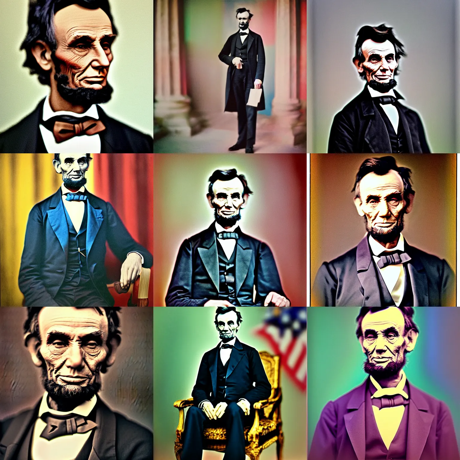 Prompt: colorful cinestill portrait of young abraham lincoln