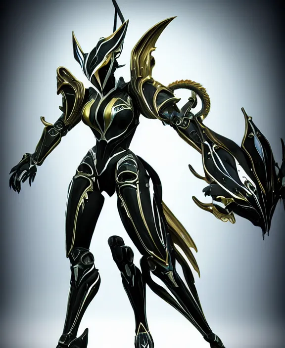 Image similar to exquisite cinematic full body shot of a beautiful saryn prime warframe, that's a beautiful stunning anthropomorphic robot female dragon with metal cat ears, posing elegantly, robot cat paws for feet, sharp claws, streamlined white armor, long elegant tail, two arms, two legs, long tail, detailed warframe fanart, destiny fanart, macro art, dragon art, furry art, realistic digital art, warframe art, Destiny art, furaffinity, DeviantArt, artstation, 3D realistic, 8k HD, octane render