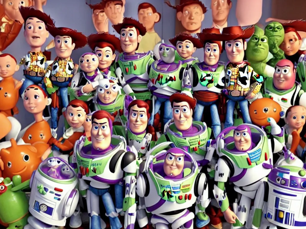 Prompt: toy story characters in star wars