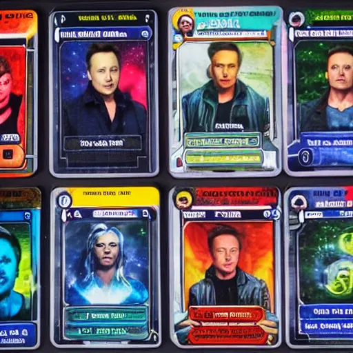 Image similar to elon musk, the trading card game