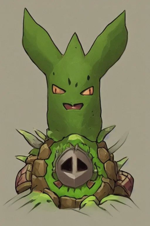 Image similar to an in game portrait of a korok from the legend of zelda breath of the wild, breath of the wild art style.