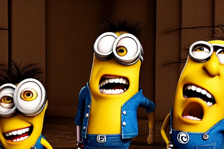 Image similar to Nicolas cage minions high resolution still film