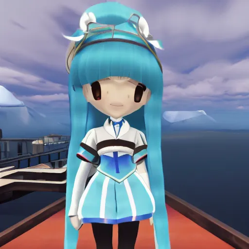 Prompt: A quick camera shot of Northern Princess from Kantai Collection in vrchat. Cute screenshot from a public lobby.very Round eyes , white hair,Anime in the style of a known toon shader from Unity 3D