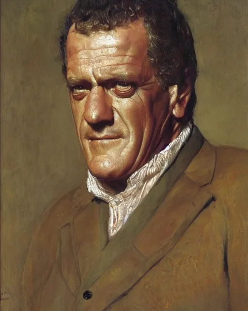 Prompt: portrait, james arness by Jean-Leon Gerome and Richard Schmid and chuck close