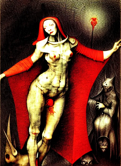 Prompt: fashion flash photography of the devil by hieronymus bosch, gustave dore, wlop, vibrant colors, anamorphic lens, kodak ektachrome