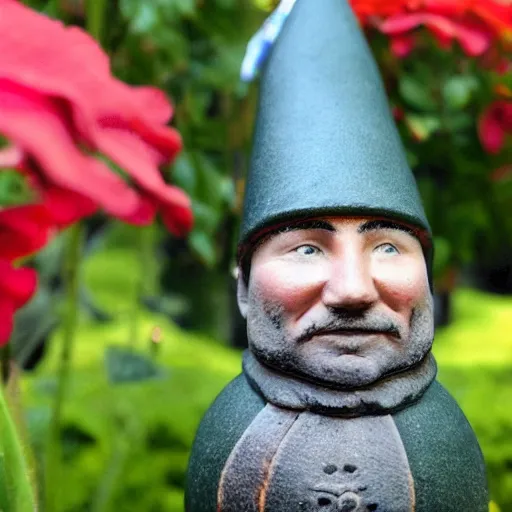 Image similar to Stefan Löfven as a garden gnome