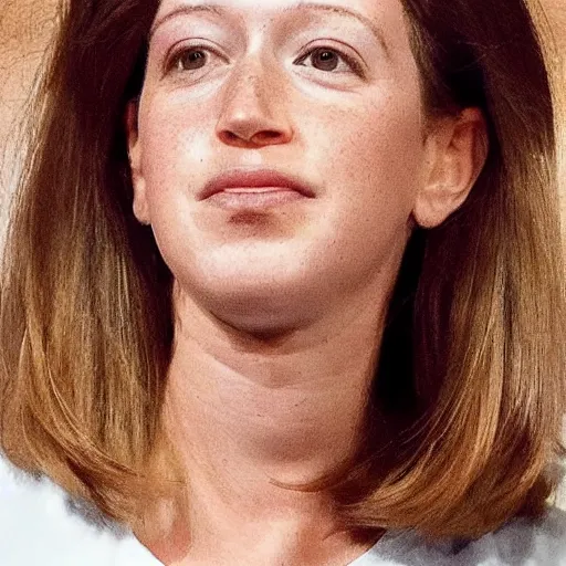 Image similar to photograph of a female mark zuckerberg