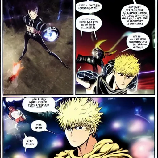 Prompt: genos defeated saitama, one punchman style