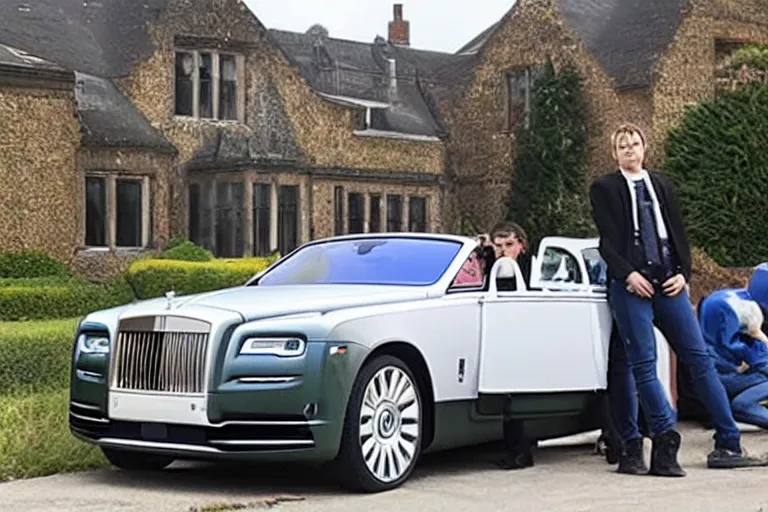 Image similar to stoned teenagers decided to drown Rolls-Royce