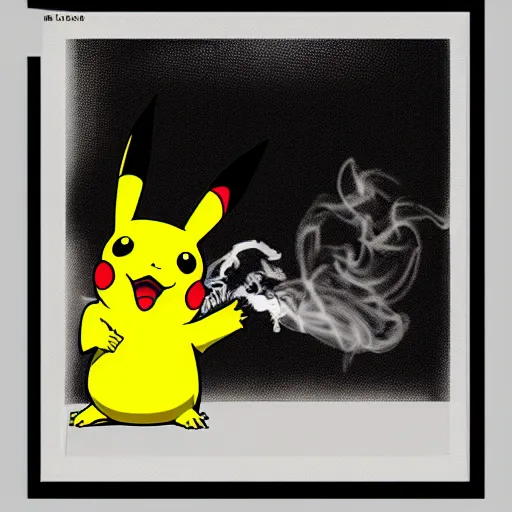 Prompt: a smoke Pikachu