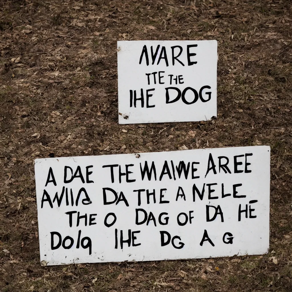 Image similar to a sign that reads Beware of the dog