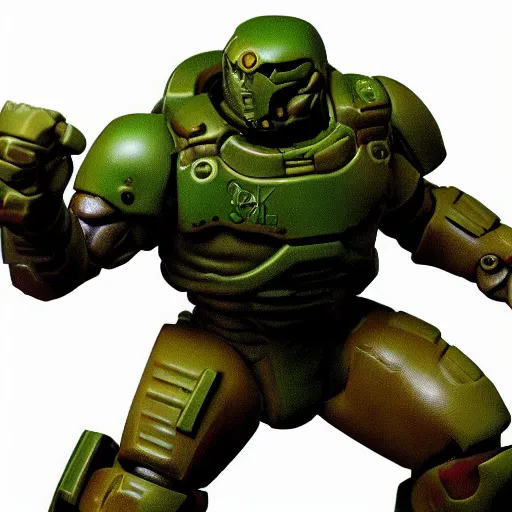 Prompt: doomguy dancing on a white background