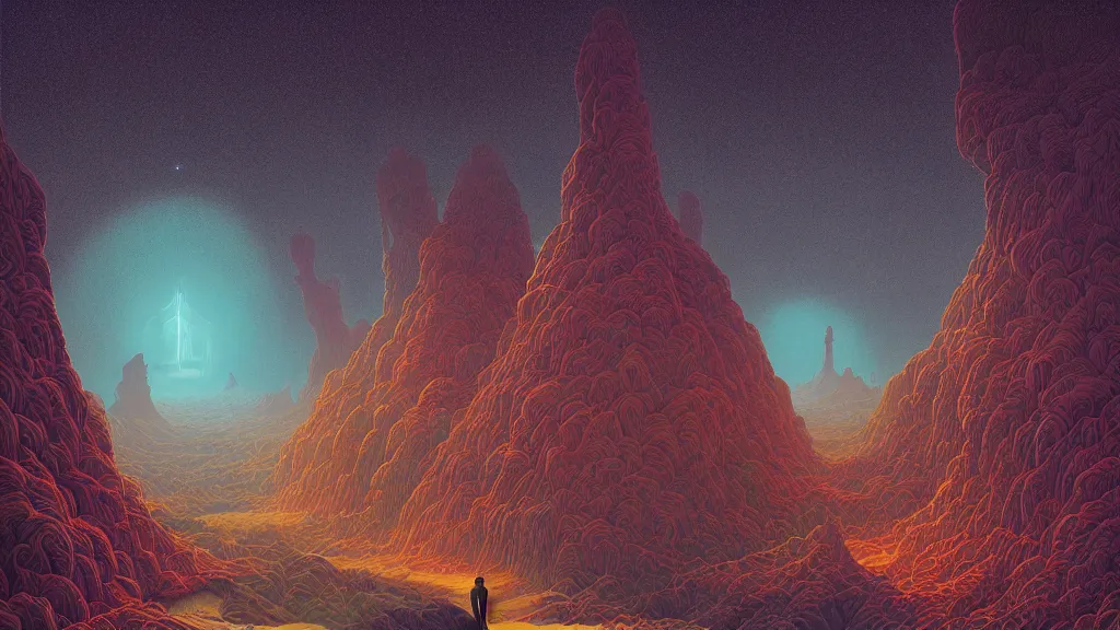 Prompt: lost in the other side of nowhere, digital painting. dreaming latent space. casey weldon. digital render. dan mumford. clean retro. bruce pennington.