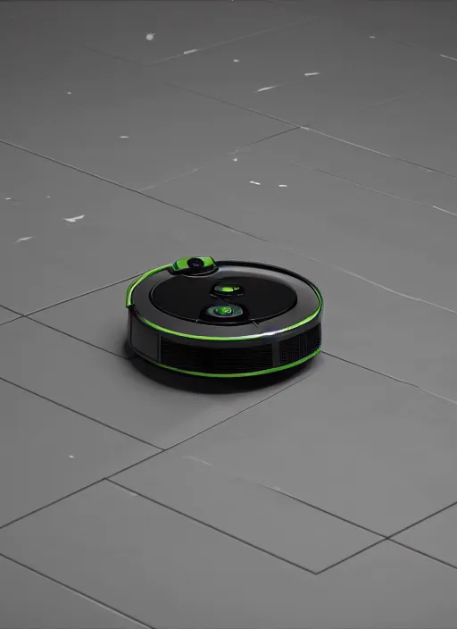 Image similar to A robot roomba with four mechanical limbs, 3D Product, professional render, studio quality, octane render