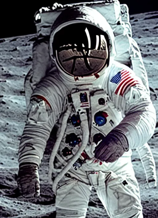 Prompt: portrait of John f Kennedy as an astronaut on the moon