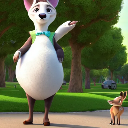 Image similar to portrait, 3 d render, tall slightly fat, anthropomorphic female deer, wearing along white dress, in the style of zootopia,