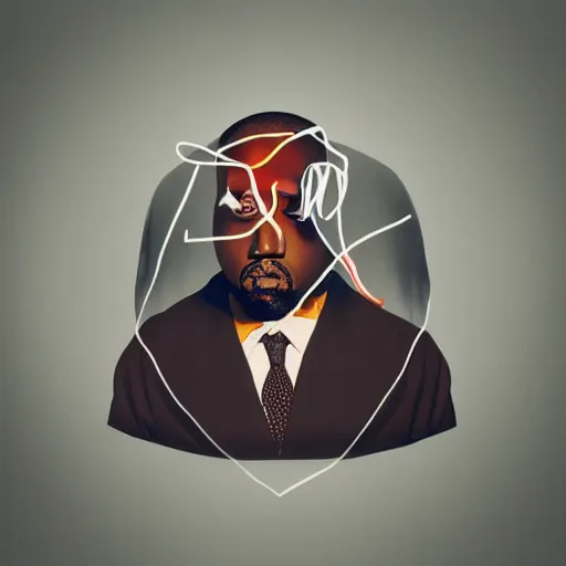 Prompt: Surrealism rap album cover for Kanye West DONDA 2 designed by Virgil Abloh, HD, artstation