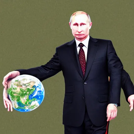 Image similar to putin holding earth in his hands