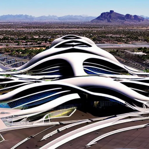 Image similar to Phoenix Sky harbor designed by Zaha Hadid