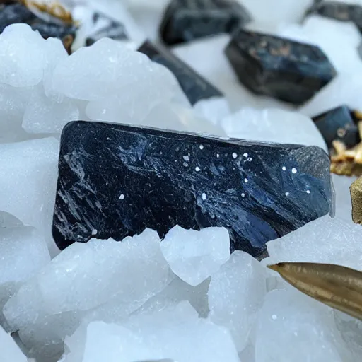 Prompt: frozen obsidian gold